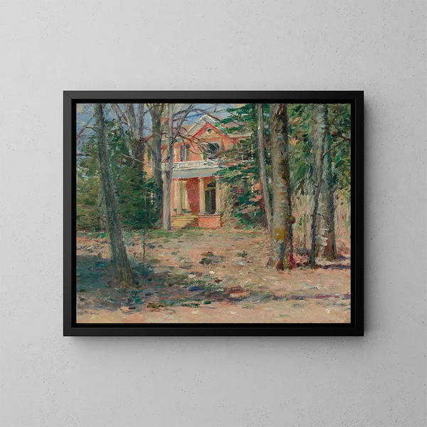Maison en Virginie - Theodore Robinson — indrammet kunstværk på væggen