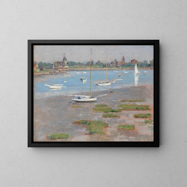 Basse mer ved Riverside sejlklub - Theodore Robinson — indrammet kunstværk på væggen