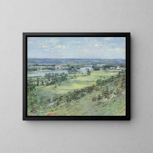 La vallée de la Seine depuis les collines de Giverny - Theodore Robinson — indrammet kunstværk på væggen