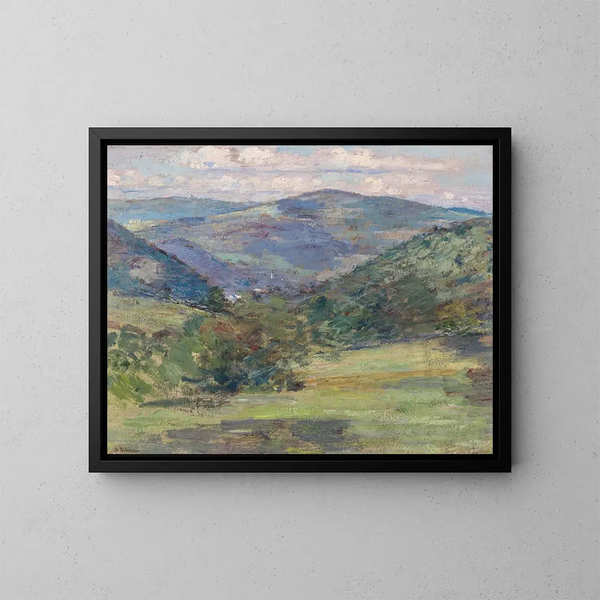 Vermont-bjerget - Theodore Robinson — indrammet kunstværk på væggen