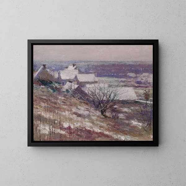 Vinterlandskab - Theodore Robinson — indrammet kunstværk på væggen