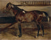 Brun hest i stalden - Théodore Géricault — visning af kunstværket