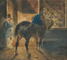 Trækhest ved stallen - Théodore Géricault — visning af kunstværket