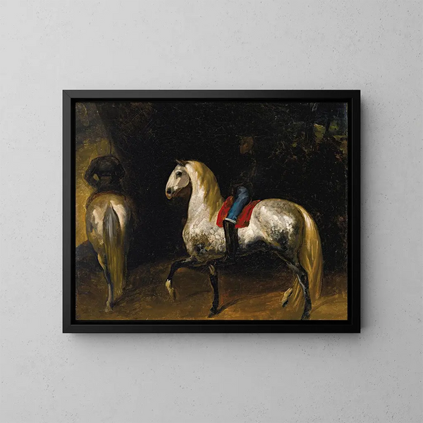 grå hingste med pletter - Théodore Géricault — indrammet kunstværk på væggen