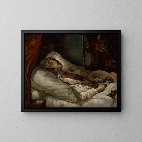 Le général Letellier sur sit dødsleje - Théodore Géricault — indrammet kunstværk på væggen