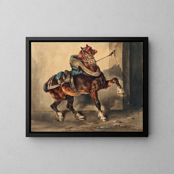 pladserens hest - Théodore Géricault — indrammet kunstværk på væggen