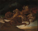 Løver i et bjerglandskab - Théodore Géricault — visning af kunstværket
