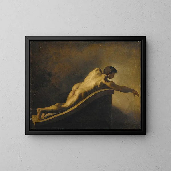liggende mand - Théodore Géricault — indrammet kunstværk på væggen