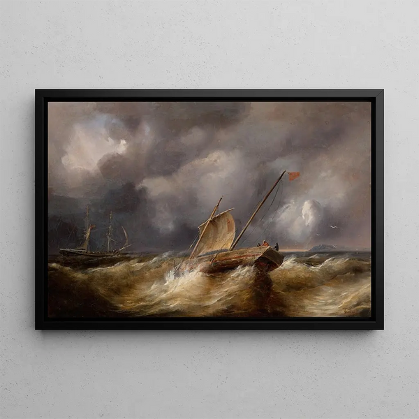 La tempête - Théodore Gudin — indrammet kunstværk på væggen