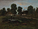 Cottages nær Larchant - Théodore Rousseau — visning af kunstværket