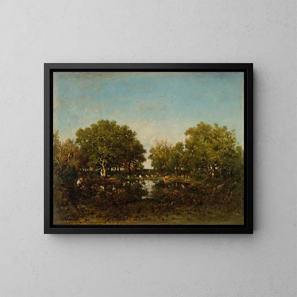 La mémoire de la piscine de la forêt de Chambord - Théodore Rousseau — indrammet kunstværk på væggen