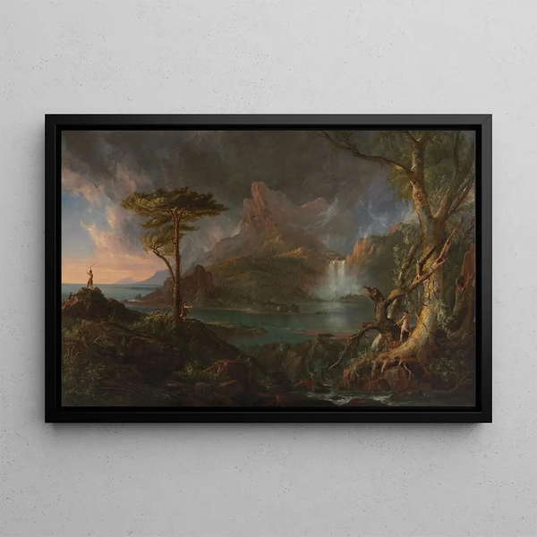 En vild scene - Thomas Cole — indrammet kunstværk på væggen