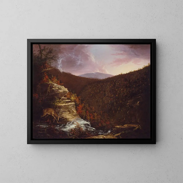 toppen af Kaaterskill-faldene - Thomas Cole — indrammet kunstværk på væggen