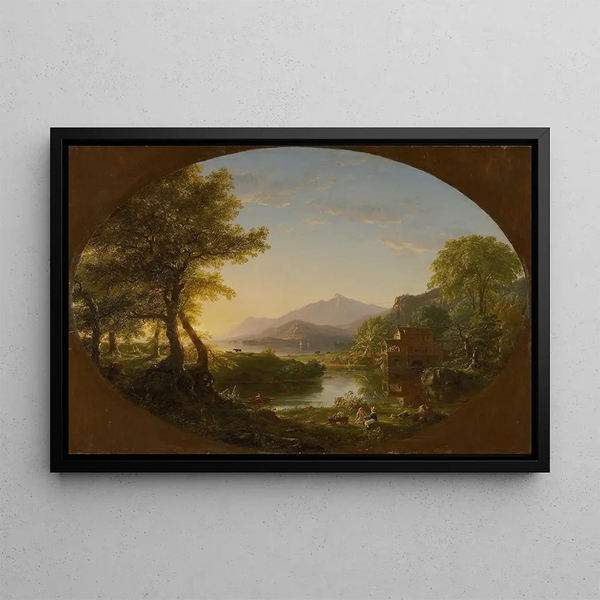 Le Moulin au coucher du soleil - Thomas Cole — indrammet kunstværk på væggen
