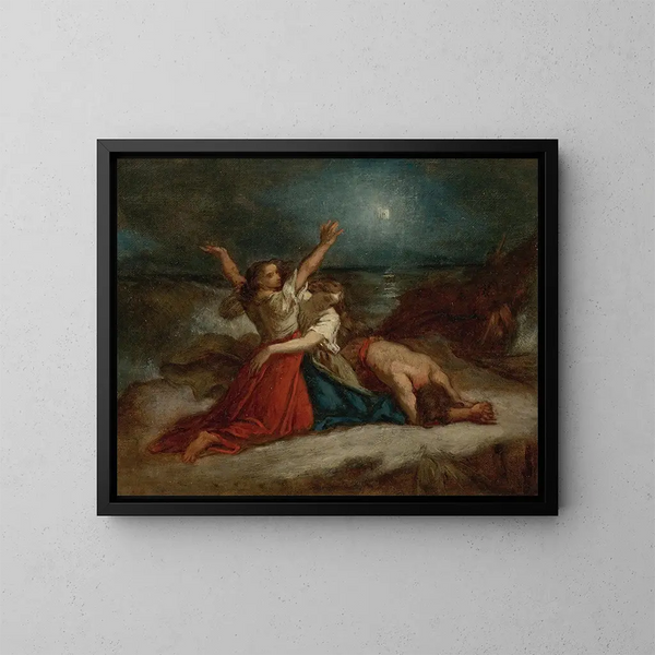 Studie for Stella Maris - Thomas Couture — indrammet kunstværk på væggen