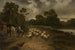 genre scene med en flok får - Thomas Creswick — visning af kunstværket