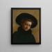 Portrait af Lillian Hammit, pige med stor hat - Thomas Eakins — indrammet kunstværk på væggen