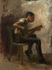 Studie til Danselære, Banjo-spilleren - Thomas Eakins — visning af kunstværket