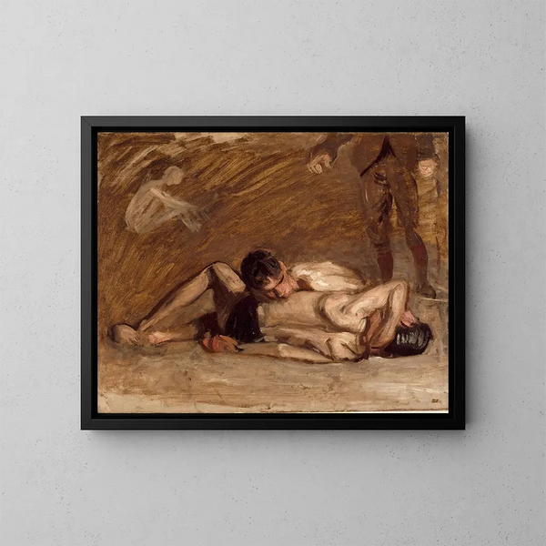 Lutteurs - Thomas Eakins — indrammet kunstværk på væggen