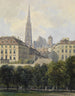 Vue af katedralen Saint-Étienne set fra Glacis - Thomas Ender — visning af kunstværket