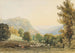 Vue du Leopoldsberg avec femmes au repos et moutons au premier plan - Thomas Ender — visning af kunstværket