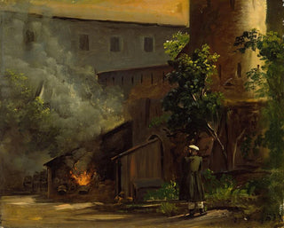 Thomas Fearnley - From a Courtyard at the Scharfenberg Castle near Dresden.webp