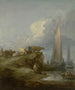 Kystscene med skibe og kvæg - Thomas Gainsborough — visning af kunstværket