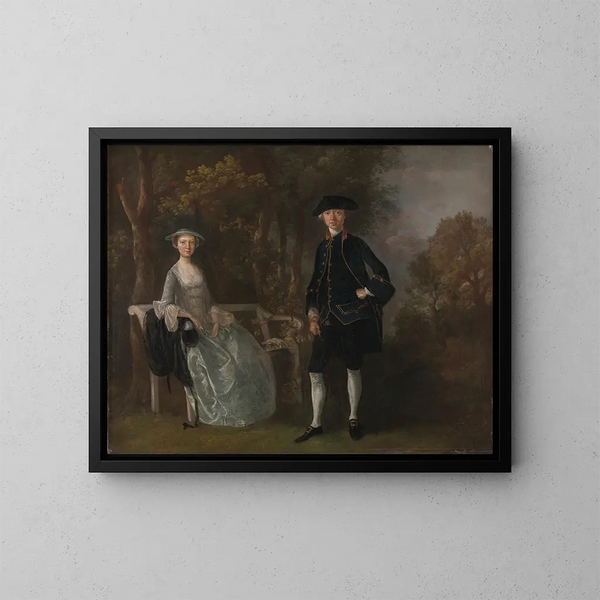 Lady Lloyd og hendes søn Richard Savage Lloyd fra Hintlesham Hall, Suffolk - Thomas Gainsborough — indrammet kunstværk på væggen