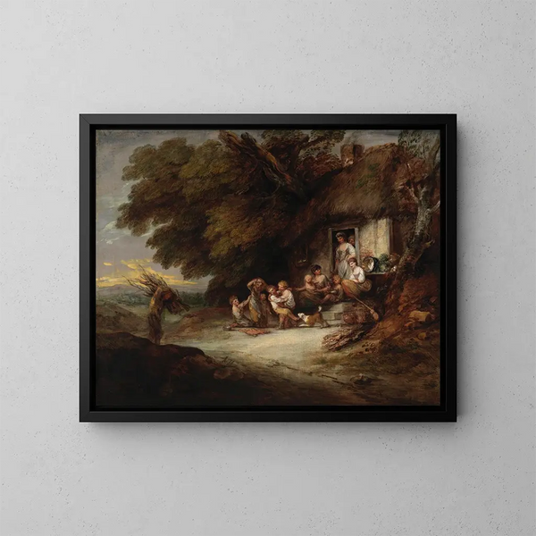 La porte du cottage - Thomas Gainsborough — indrammet kunstværk på væggen