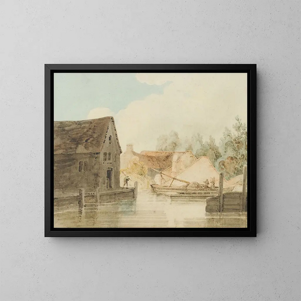 Quai du canal - Thomas Girtin — indrammet kunstværk på væggen