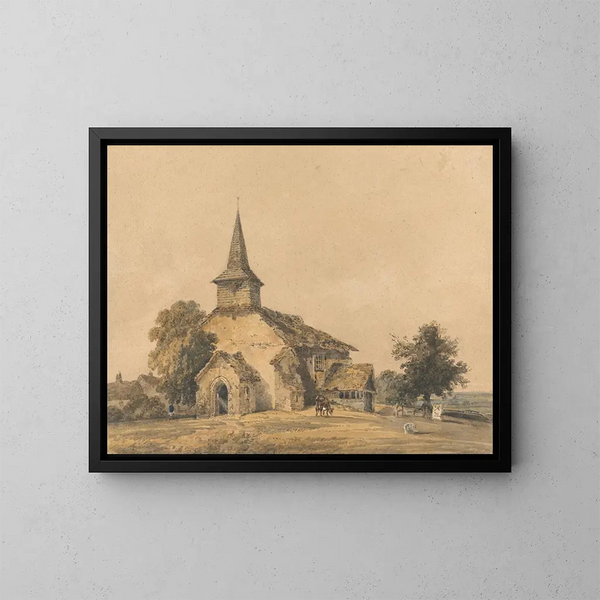 kirke i kapel, Surrey - Thomas Girtin — indrammet kunstværk på væggen