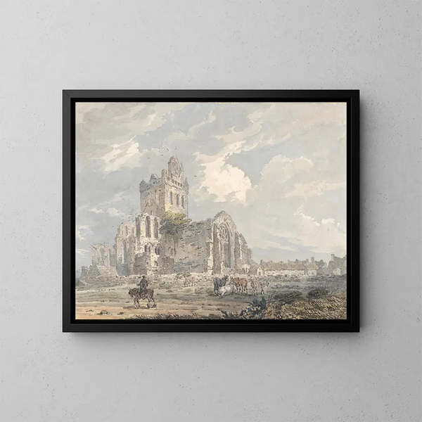 Abbaye de Jedburgh, Roxburghshire - Thomas Girtin — indrammet kunstværk på væggen