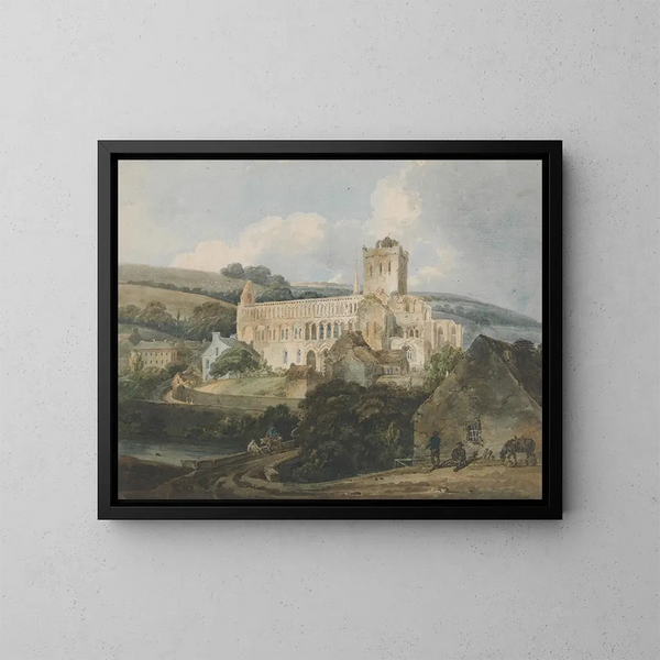 Abbaye de Jedburgh set fra sydøst - Thomas Girtin — indrammet kunstværk på væggen