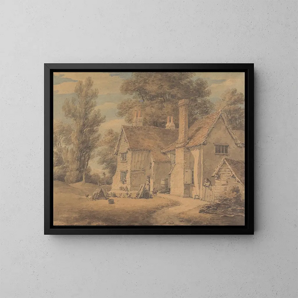 La maison des pauvres à Hadley, Hertfordshire - Thomas Hearne — indrammet kunstværk på væggen