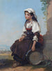 La joueuse de tambourin italienne - Thomas Jones Barker — visning af kunstværket