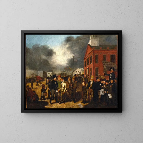 Første statsembedige valg i Detroit, Michigan, 1837 - Thomas Mickell Burnham — indrammet kunstværk på væggen