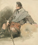En Highlander siddende - Thomas Miles Richardson — visning af kunstværket