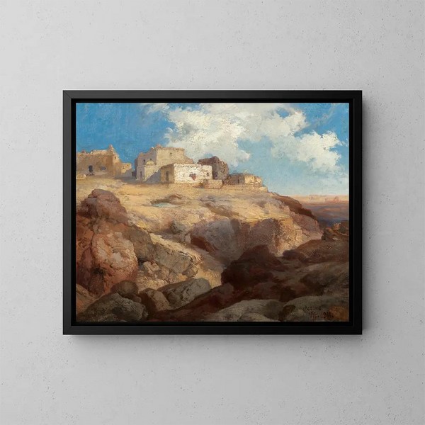 et lille Acoma-maleri, New Mexico - Thomas Moran — indrammet kunstværk på væggen