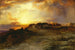 Pueblo ved solnedgang Laguna - Thomas Moran — visning af kunstværket