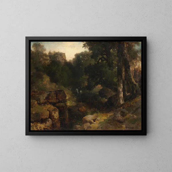 La Vallée - Thomas Moran — indrammet kunstværk på væggen