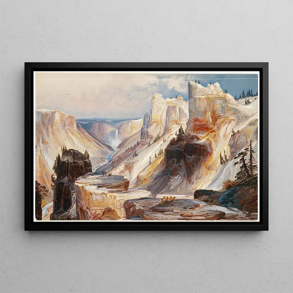 Le Grand Canyon Yellowstone - Thomas Moran — indrammet kunstværk på væggen