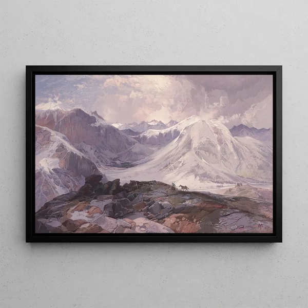 Le Sentier Musquito, Montagnes Rocheuses du Colorado, Élévation 12000 pieds - Thomas Moran — indrammet kunstværk på væggen
