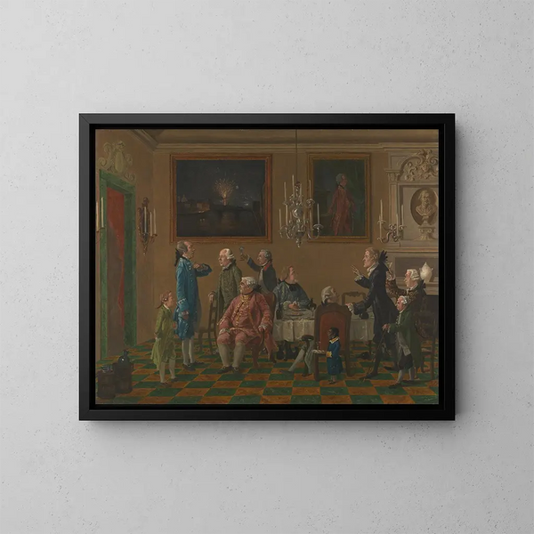 de britiske gentlemen hos Sir Horace Mann i Firenze - Thomas Patch — indrammet kunstværk på væggen