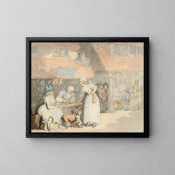 Hos skomageren - Thomas Rowlandson — indrammet kunstværk på væggen