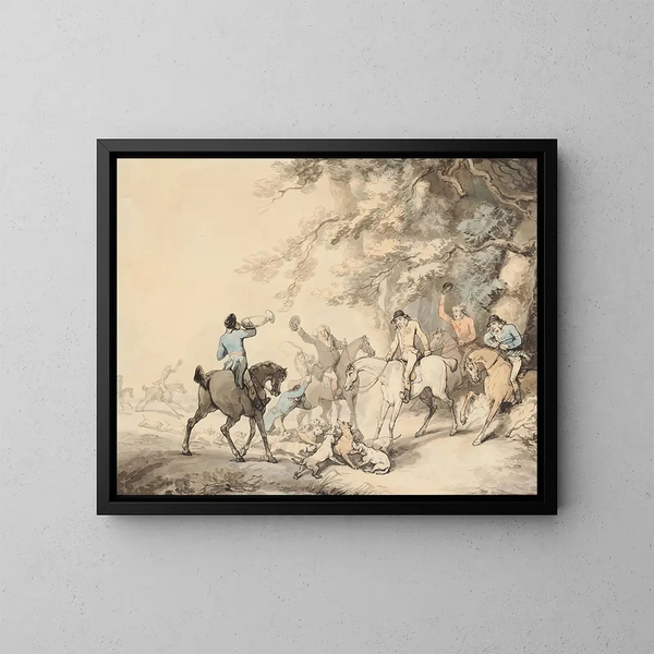 La Mort du Renard - Thomas Rowlandson — indrammet kunstværk på væggen