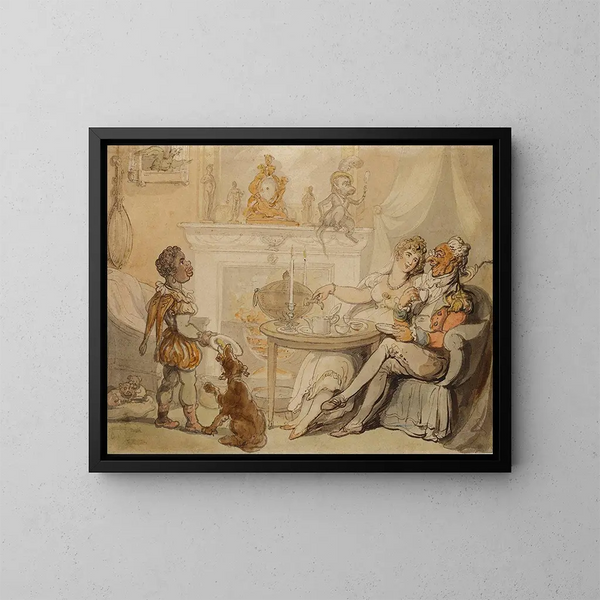 La cérémonie du thé - Thomas Rowlandson — indrammet kunstværk på væggen