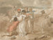 et maleri af en kvinde reddet fra havet og hjulpet på stranden, robåd og redningsfolk i baggrunden - Thomas Stothard — visning af kunstværket