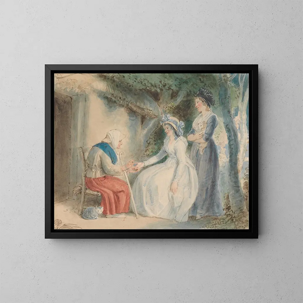 La diseuse de bonne aventure - Thomas Stothard — indrammet kunstværk på væggen