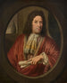 Portræt af en mand, der holder en partitur i en oval ramme - Thomas van der Wilt — visning af kunstværket
