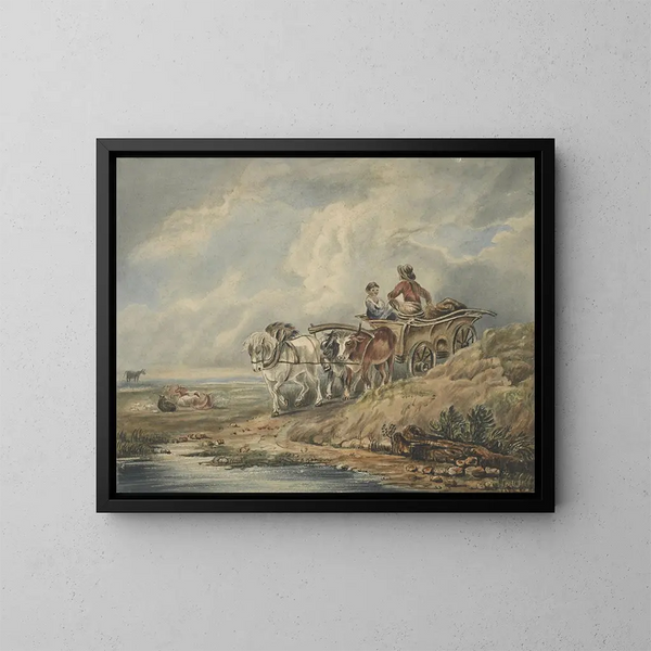 Le chariot - Thomas Webster — indrammet kunstværk på væggen